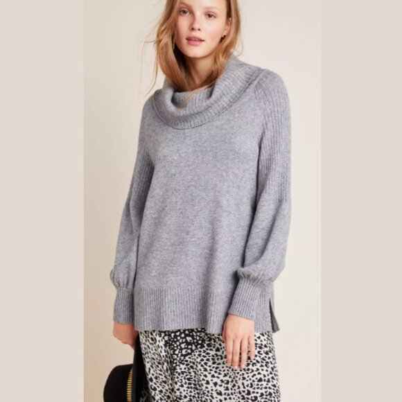 Anthropologie Sweaters - Anthropologie Paloma Oversized Gray Knit Tunic Sweater Medium
